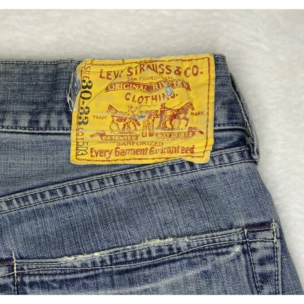 Vtg 2095 Levi’s 503 Carpenter Jeans Men’s 30x33 Y2K Japan Market Flannel Workwea